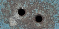 vent/drain spots dirty industrial concrete gray