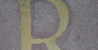 sign curves textual industrial metal concrete metallic   