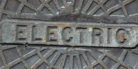 manhole sign pattern textual mech/elec metal gray  