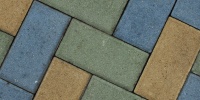 floor angled rectangular architectural brick multicolored