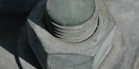 gray metal industrial mech/elec shadow oblique hexagon fastener